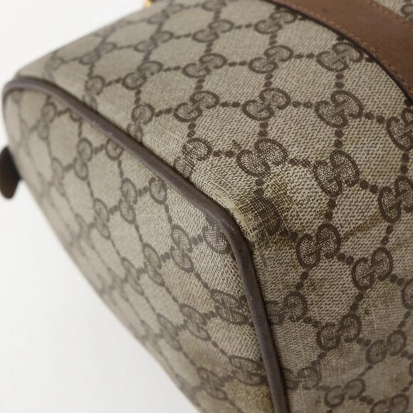 GUCCI GG Supreme Web Sherry Line Bag PVC Beige Gold 111 02 007 Auth bs29491 - Picture 10 of 16